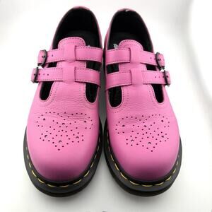 Dr. Martens 8065 Thrift Pink Virginia Leather 2-Buckle Mary Jane Shoes Wms 9